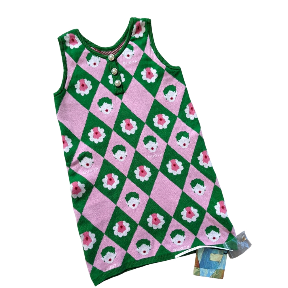 Duoth Sweater vest long or short dress NWT diamond pattern
